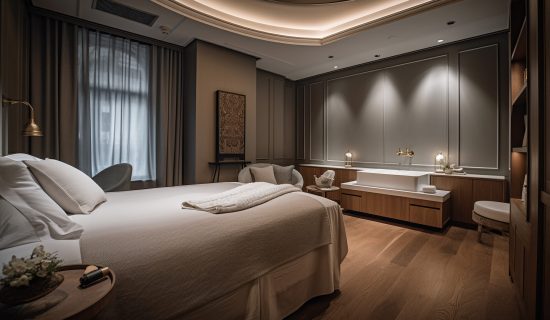 A modern luxurious bedroom elegant, comfortable design generated by artificial intelligence SSUCv3H4sIAAAAAAAACoRSQW7DIBC8V+ofLM6J6gbsOvlEDzlGPWBY2zQYIsCpoih/72LsiEvVm2dmmd3Z9f31pShIy70S5FDcI0KstJ58cDwoa5AuNwvvwEhwOXN1tC5zgqscgVTBOsV1TrY8iMHwEZA0k9aRfswi8YGHyYOPsyyU4AF69Ejk0yINfEq4WIVZxBcokc/2G0TwZJNJfmqjRFYq9fjD4Kh649+Ot7G1+h+b9PH1XEIPRtzmEFk4Bxp4CndKpeT8E8CNeVw+SWWzpFcrOHY/FDRzujgllOmzZzYM82HWZ8JOJrg4AlknJ9raC291XHuHnrDyA/cey+XKZ40E/gZ2zPoYG+YAiyuReJ0I3yndVXVdso/dvma0ruhSkC46KPSZx1mNEIuzknl0FScgrKpaaGS9LQVjW8ZBbpumQ0hZx+puDwwYLv7xCwAA//8DAB1vkaK6AgAA